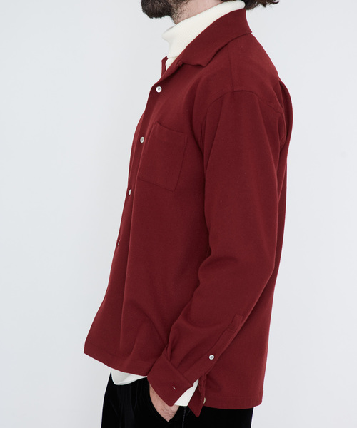 UNITED TOKYO（ユナイテッドトウキョウ）の「【WARM～暖～】オープンカラーロングスリーブシャツ（シャツ/ブラウス・メンズ・ボルドー/グリーン/ブラウン/ブラック・1/2/3）」の11枚目の写真