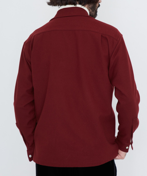UNITED TOKYO（ユナイテッドトウキョウ）の「【WARM～暖～】オープンカラーロングスリーブシャツ（シャツ/ブラウス・メンズ・ボルドー/グリーン/ブラウン/ブラック・1/2/3）」の8枚目の写真
