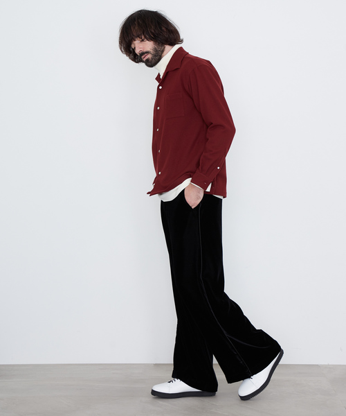 UNITED TOKYO（ユナイテッドトウキョウ）の「【WARM～暖～】オープンカラーロングスリーブシャツ（シャツ/ブラウス・メンズ・ボルドー/グリーン/ブラウン/ブラック・1/2/3）」の9枚目の写真