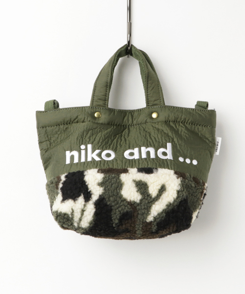 niko and...（ニコアンド）の「オリジナルリンクルボアロゴショルダー【niko and ...】（トートバッグ・ホワイト/ネイビー/カーキ・0）」の2枚目の写真