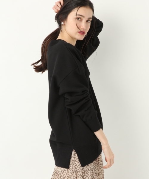 A part by（アパートバイ）の「CウラケCN/PO 790084（スウェット・レディース・ブラック/オフホワイト/キャメル・FREE）」の2枚目の写真