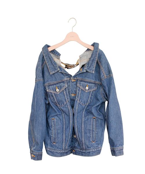 CRY.（クライ）の「SUPER NOVA #Vintage Blue　ベルテッドデニムジャケット#ヴィンテージブルー（デニムジャケット・レディース・ライトインディゴブルー・38/40）」の6枚目の写真