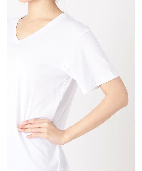 Ungrid（アングリッド）の「BASIC VネックTee（Tシャツ/カットソー・レディース・ライトグレー/オフホワイト/ブラック・FREE）」の8枚目の写真