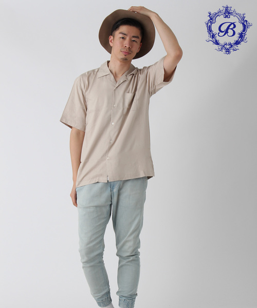 【BURNER SELECT】レーヨン オープンカラー 半袖シャツ 【BURNER SELECT】レーヨン オープンカラー 半袖シャツ