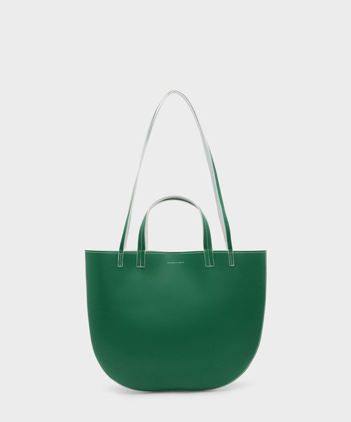 CHARLES & KEITH（チャールズ & キース）の「ラウンドエッジオーバーサイズトート / ROUND EDGE OVERSIZED TOTE（トートバッグ・レディース・ブラック/ベージュ/グリーン・XL）」の2枚目の写真