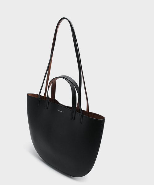 CHARLES & KEITH（チャールズ & キース）の「ラウンドエッジオーバーサイズトート / ROUND EDGE OVERSIZED TOTE（トートバッグ・レディース・ブラック/ベージュ/グリーン・XL）」の10枚目の写真