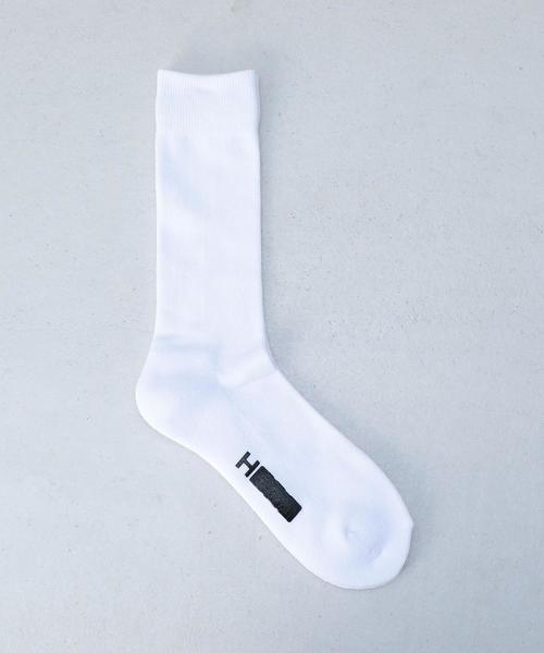 H BEAUTY&YOUTH UNITED ARROWS(エイチビューティーアンドユースユナイテッドアローズ)の「<H>144N PLANE PILE REG SOCKS/ソックス(ソックス/靴下・メンズ・ブラック/ホワイト/オレンジ・FREE)」の2枚目の写真