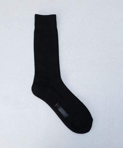 H BEAUTY&YOUTH UNITED ARROWS(エイチビューティーアンドユースユナイテッドアローズ)の「<H>144N PLANE PILE REG SOCKS/ソックス(ソックス/靴下・メンズ・ブラック/ホワイト/オレンジ・FREE)」の1枚目の写真