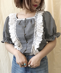 apres jour | スクエアネックレースブラウス【ZOZOTOWN限定アイテム】(シャツ/ブラウス)