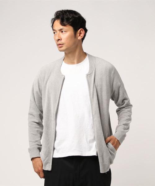 three dotsスリードッツ　ジレ　グレー three dots(スリードッツ)｜ウェイビーファー ショートジレ