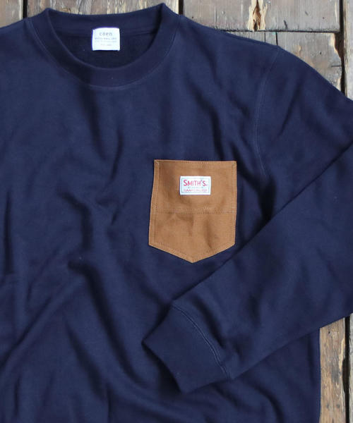 coen（コーエン）の「SMITH別注ポケットスウェットクルーネック(一部WEB限定カラー)（スウェット・メンズ・グレー/ブラック/グレー系その他/ワイン/ネイビー/レッド系その他・LARGE/MEDIUM/SMALL/X-LARGE）」の5枚目の写真