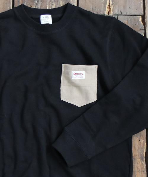 coen（コーエン）の「SMITH別注ポケットスウェットクルーネック(一部WEB限定カラー)（スウェット・メンズ・グレー/ブラック/グレー系その他/ワイン/ネイビー/レッド系その他・LARGE/MEDIUM/SMALL/X-LARGE）」の2枚目の写真