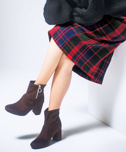 GeeRA（ジーラ）の「サークルファスナーストレッチブーツ（ブーツ・レディース・ブラック/ダークブラウン/グレー/ブラック系その他/キャメル/チェック・SMALL/MEDIUM/LARGE/X-LARGE）」の10枚目の写真