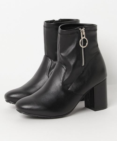 GeeRA（ジーラ）の「サークルファスナーストレッチブーツ（ブーツ・レディース・ブラック/ダークブラウン/グレー/ブラック系その他/キャメル/チェック・SMALL/MEDIUM/LARGE/X-LARGE）」の2枚目の写真