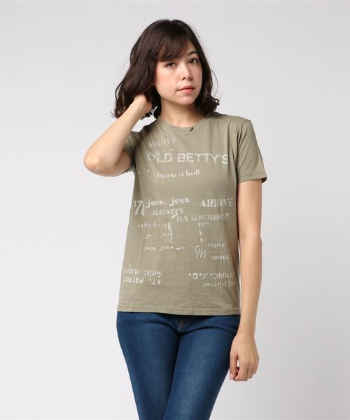 OLD BETTY'S（オールドベティーズ）の「Standard T-shirts/スタンダード Tシャツ（Tシャツ/カットソー・レディース・チャコールグレー/杢グレー/ブルー/ライトイエロー/ライトピンク・S）」の8枚目の写真