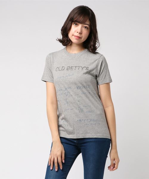 OLD BETTY'S（オールドベティーズ）の「Standard T-shirts/スタンダード Tシャツ（Tシャツ/カットソー・レディース・チャコールグレー/杢グレー/ブルー/ライトイエロー/ライトピンク・S）」の9枚目の写真
