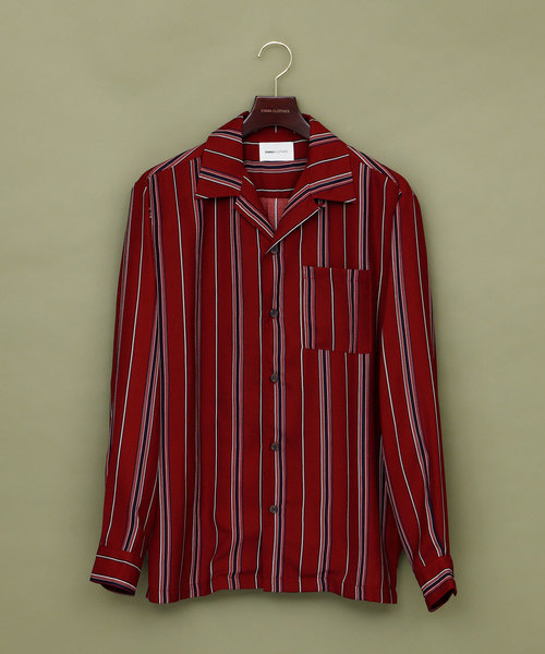 EMMA CLOTHES(エマクローズ)の「マルチストライプ長袖オープンカラーシャツ(シャツ/ブラウス・メンズ・ネイビー/ワイン/ホワイト・M/L)」の7枚目の写真