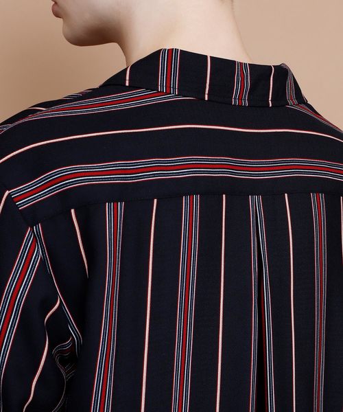 EMMA CLOTHES(エマクローズ)の「マルチストライプ長袖オープンカラーシャツ(シャツ/ブラウス・メンズ・ネイビー/ワイン/ホワイト・M/L)」の11枚目の写真