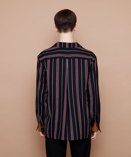 EMMA CLOTHES(エマクローズ)の「マルチストライプ長袖オープンカラーシャツ(シャツ/ブラウス・メンズ・ネイビー/ワイン/ホワイト・M/L)」の14枚目の写真