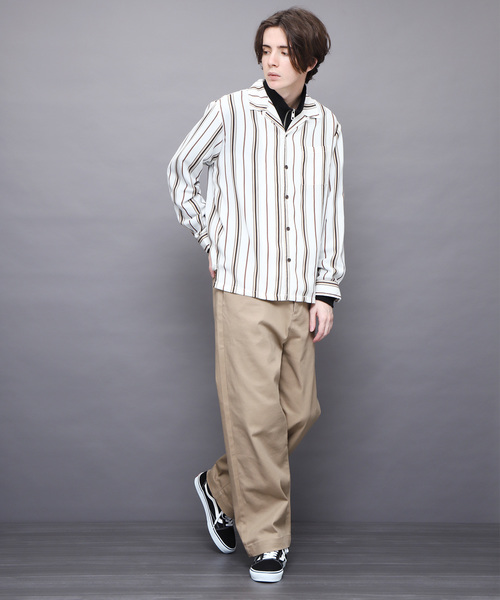 EMMA CLOTHES(エマクローズ)の「マルチストライプ長袖オープンカラーシャツ(シャツ/ブラウス・メンズ・ネイビー/ワイン/ホワイト・M/L)」の16枚目の写真