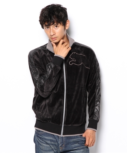 PUMA（プーマ）の「ベロアジャケット（その他アウター・メンズ・ブラック/ブルー/グレー・LARGE/MEDIUM/O/SMALL/XO）」の2枚目の写真