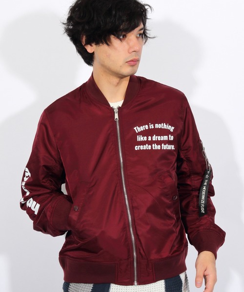 8(eight)(エイト)の「バックプリント MA-1 ミリタリージャケット 中綿(MA-1・メンズ・ブラック/オリーブ/ワイン・MEDIUM/LARGE/X-LARGE)」の1枚目の写真