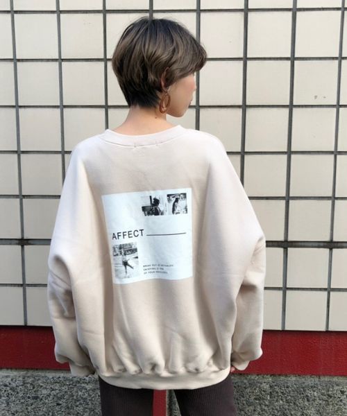 tiptop（ティップトップ）の「裏起毛バックフォトプリントBIGスウェットプルオーバー（スウェット・レディース・ブラック/ベージュ/オフホワイト・FREE）」の3枚目の写真