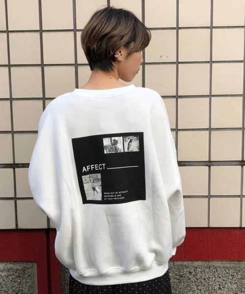 tiptop（ティップトップ）の「裏起毛バックフォトプリントBIGスウェットプルオーバー（スウェット・レディース・ブラック/ベージュ/オフホワイト・FREE）」の2枚目の写真