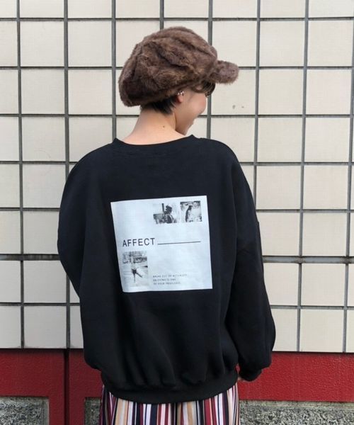 tiptop（ティップトップ）の「裏起毛バックフォトプリントBIGスウェットプルオーバー（スウェット・レディース・ブラック/ベージュ/オフホワイト・FREE）」の7枚目の写真