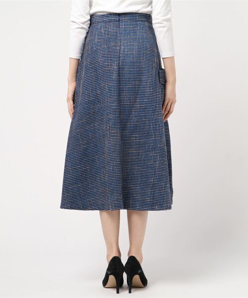cawaii（カワイイ）の「ツイードとプリーツのコンビラップ風ミディアムスカート（スカート・レディース・ネイビー・M/L）」の12枚目の写真