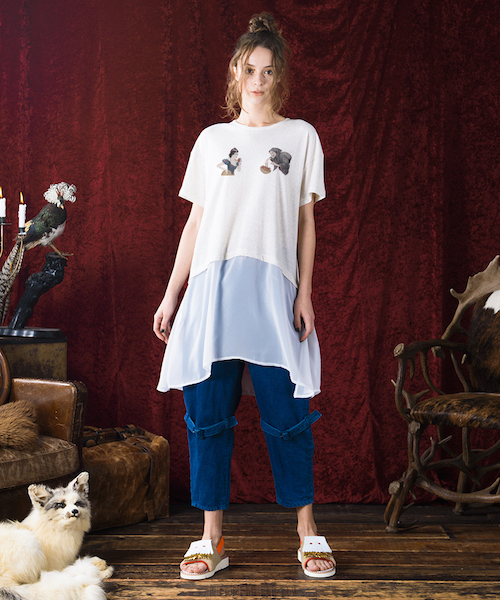 bedsidedrama(ベットサイドドラマ)の「【BEDSIDEDRAMA】ベッドサイドドラマ スノーホワイトベールTシャツ(Tシャツ/カットソー)」|オートミール