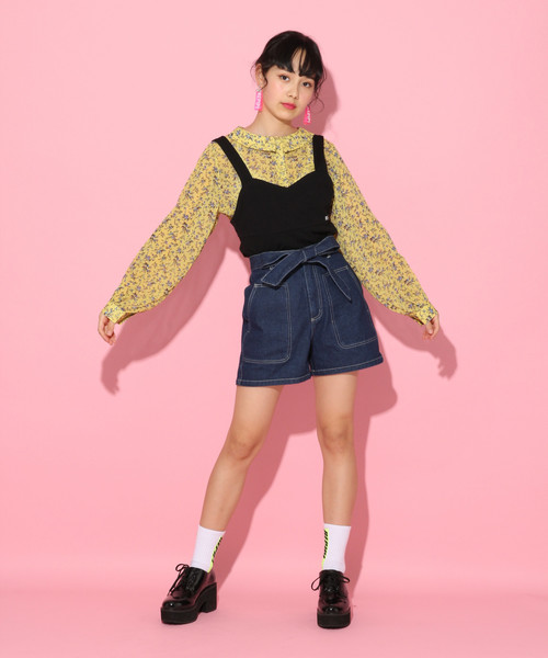 repipi armario(レピピ アルマリオ)の「ハイショクステッチリボンショーパン(デニムパンツ・キッズ・ブラック/ベージュ/ブルー・SMALL/MEDIUM/X-SMALL/LARGE)」の15枚目の写真