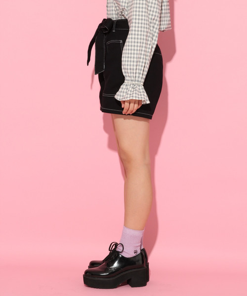 repipi armario(レピピ アルマリオ)の「ハイショクステッチリボンショーパン(デニムパンツ・キッズ・ブラック/ベージュ/ブルー・SMALL/MEDIUM/X-SMALL/LARGE)」の12枚目の写真