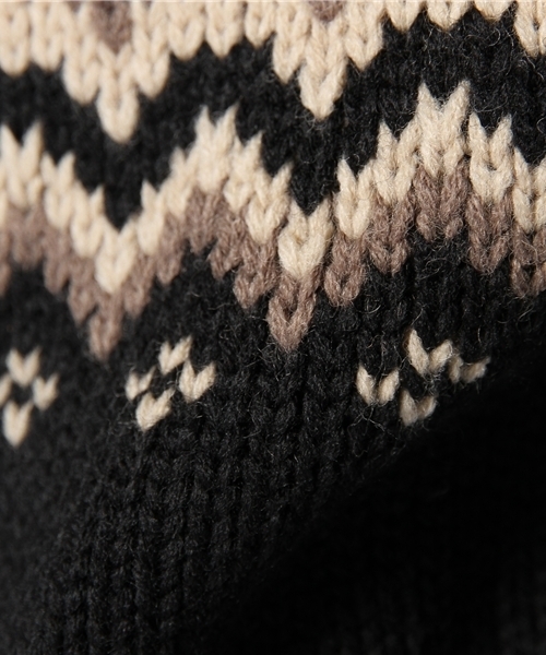 NANO universe（ナノユニバース）の「ローゲージジャガードニット（ニット/セーター・メンズ・ブラック/ネイビー/グレー/オフホワイト・X-LARGE/SMALL/MEDIUM/LARGE）」の7枚目の写真