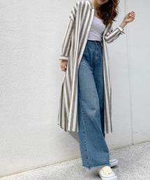 CIEL'AIR | 【CIEL'AIR/シエルエアー】ストライプバックリボンシャツワンピ(シャツワンピース)