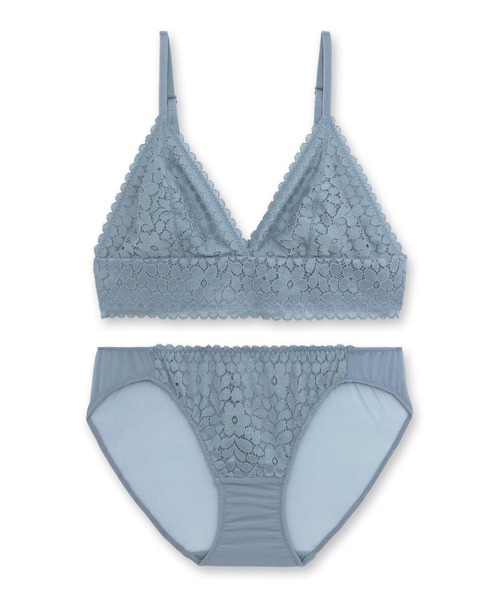 fran de lingerie（フランデランジェリー）の「ノンワイヤーブラ&ショーツセット ブラレット　軽くて楽ちん♪安定感も抜群なブラレット（ブラ&ショーツ・レディース・ブラック/レッド/オフホワイト/ピンク/セージグリーン/マスタード/グレイッシュブルー・S/M/L/XL/LL）」の9枚目の写真