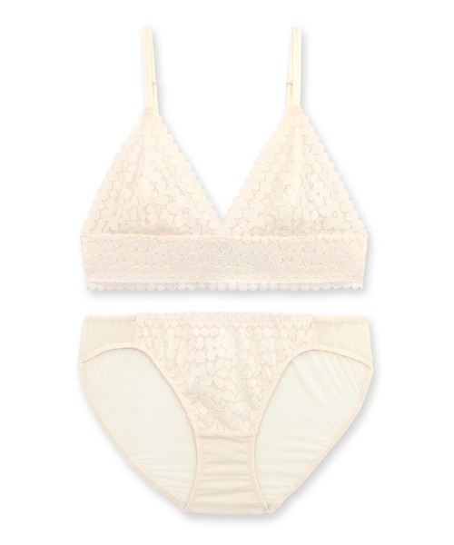 fran de lingerie（フランデランジェリー）の「ノンワイヤーブラ&ショーツセット ブラレット　軽くて楽ちん♪安定感も抜群なブラレット（ブラ&ショーツ・レディース・ブラック/レッド/オフホワイト/ピンク/セージグリーン/マスタード/グレイッシュブルー・S/M/L/XL/LL）」の10枚目の写真