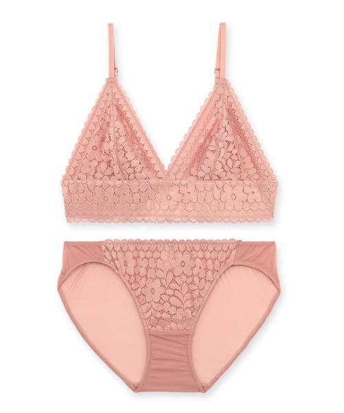 fran de lingerie（フランデランジェリー）の「ノンワイヤーブラ&ショーツセット ブラレット　軽くて楽ちん♪安定感も抜群なブラレット（ブラ&ショーツ・レディース・ブラック/レッド/オフホワイト/ピンク/セージグリーン/マスタード/グレイッシュブルー・S/M/L/XL/LL）」の11枚目の写真