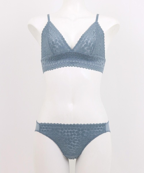 fran de lingerie（フランデランジェリー）の「ノンワイヤーブラ&ショーツセット ブラレット　軽くて楽ちん♪安定感も抜群なブラレット（ブラ&ショーツ・レディース・ブラック/レッド/オフホワイト/ピンク/セージグリーン/マスタード/グレイッシュブルー・S/M/L/XL/LL）」の17枚目の写真