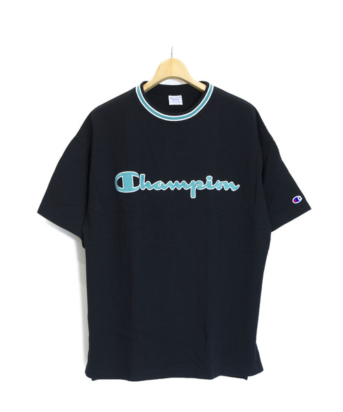 Champion(チャンピオン)の「Champion/チャンピオン ラインリブロゴTEE(Tシャツ/カットソー・メンズ・ホワイト/ブラック/レッド・M/L/XL)」の1枚目の写真
