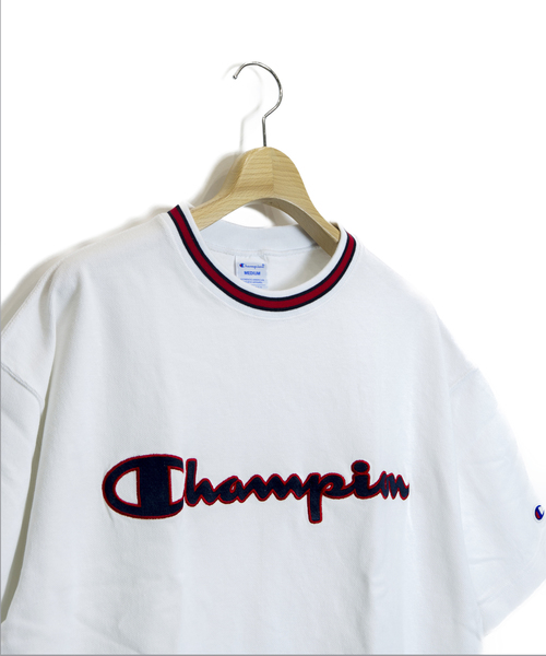 Champion(チャンピオン)の「Champion/チャンピオン ラインリブロゴTEE(Tシャツ/カットソー・メンズ・ホワイト/ブラック/レッド・M/L/XL)」の8枚目の写真