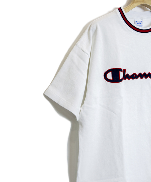Champion(チャンピオン)の「Champion/チャンピオン ラインリブロゴTEE(Tシャツ/カットソー・メンズ・ホワイト/ブラック/レッド・M/L/XL)」の7枚目の写真
