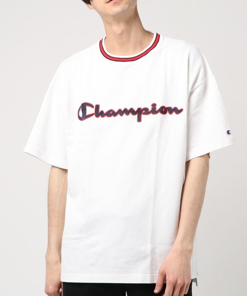 Champion(チャンピオン)の「Champion/チャンピオン ラインリブロゴTEE(Tシャツ/カットソー・メンズ・ホワイト/ブラック/レッド・M/L/XL)」の12枚目の写真
