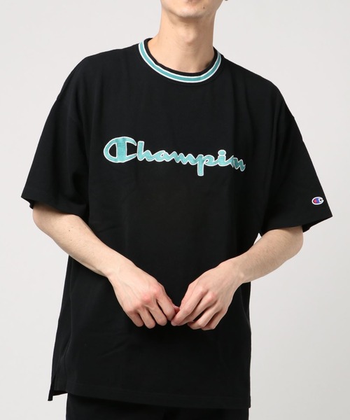Champion(チャンピオン)の「Champion/チャンピオン ラインリブロゴTEE(Tシャツ/カットソー・メンズ・ホワイト/ブラック/レッド・M/L/XL)」の13枚目の写真