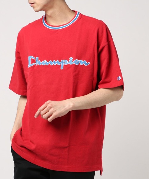 Champion(チャンピオン)の「Champion/チャンピオン ラインリブロゴTEE(Tシャツ/カットソー・メンズ・ホワイト/ブラック/レッド・M/L/XL)」の16枚目の写真