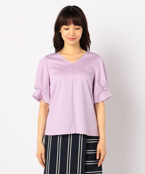 NOLLEY’S（ノーリーズ）の「[新色追加]袖フレアカットブラウス（Tシャツ/カットソー・レディース・ホワイト/ネイビー/ベビーピンク/ブラック/ピンク・36/38）」の18枚目の写真