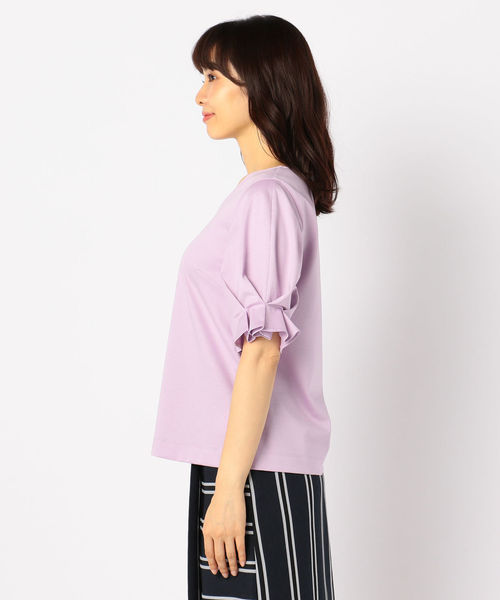 NOLLEY’S（ノーリーズ）の「[新色追加]袖フレアカットブラウス（Tシャツ/カットソー・レディース・ホワイト/ネイビー/ベビーピンク/ブラック/ピンク・36/38）」の7枚目の写真