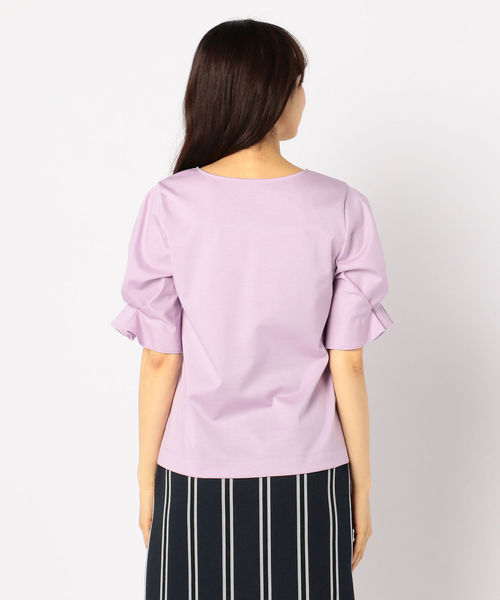 NOLLEY’S（ノーリーズ）の「[新色追加]袖フレアカットブラウス（Tシャツ/カットソー・レディース・ホワイト/ネイビー/ベビーピンク/ブラック/ピンク・36/38）」の8枚目の写真