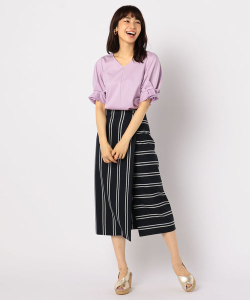 NOLLEY’S（ノーリーズ）の「[新色追加]袖フレアカットブラウス（Tシャツ/カットソー・レディース・ホワイト/ネイビー/ベビーピンク/ブラック/ピンク・36/38）」の13枚目の写真