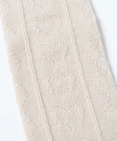 KP DECO（ケーピーデコ）の「ハート編みミニリボン付きハイソックス（ソックス/靴下・キッズ・オフホワイト/杢グレー/ブルー系その他・22cm/16cm/18cm/14cm/20cm）」の5枚目の写真